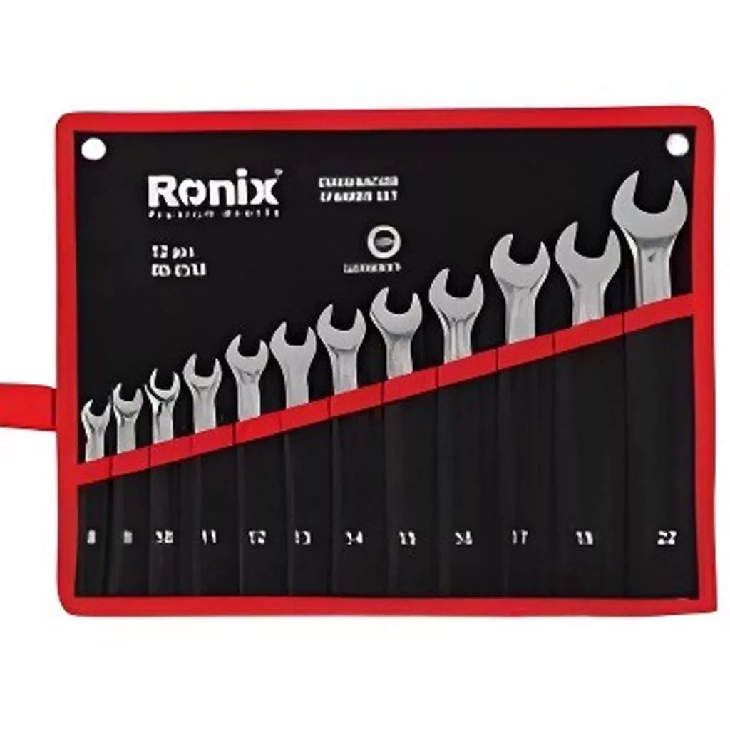 ست 12 عددی آچار یکسر رینگ و یکسر تخت مدل RH-2158 رونیکس