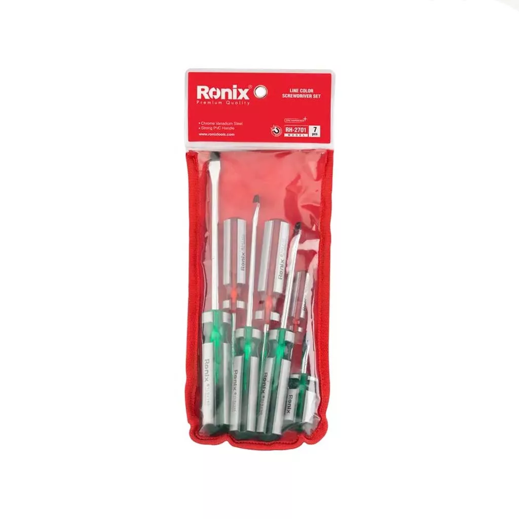 پیچ گوشتی دسته کریستالی مشتی 7 عددی مدل RH-2701 رونیکس