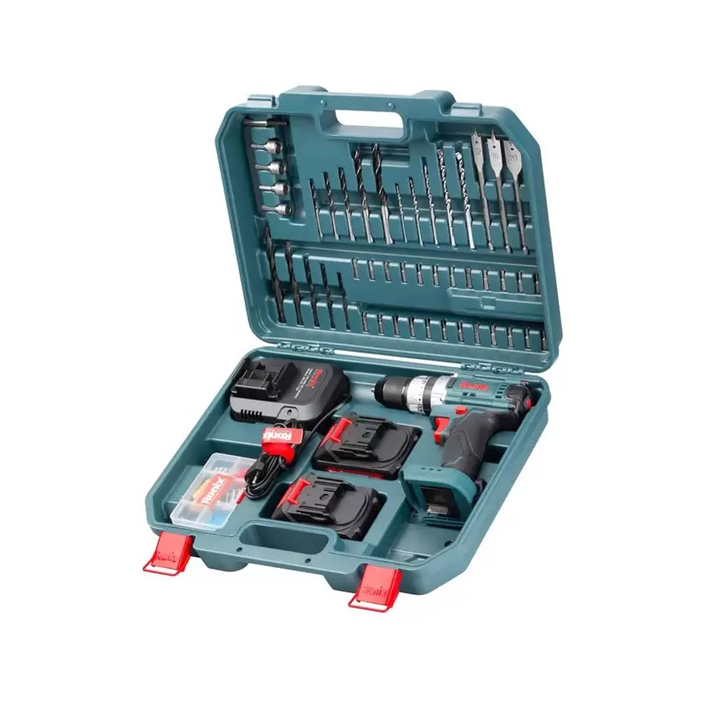 کیت دریل شارژی چکشی 20 ولت دو باتری مدل RS-8619 رونیکس