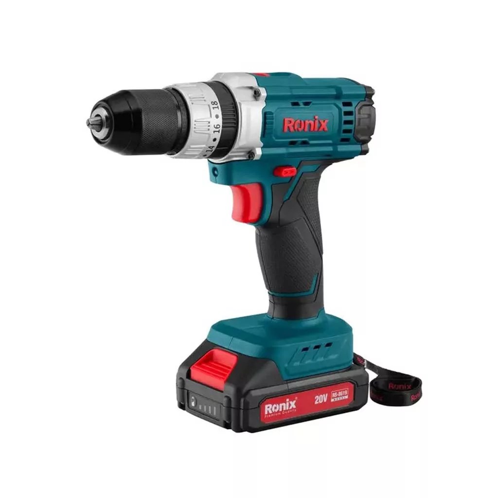 کیت دریل شارژی چکشی 20 ولت دو باتری مدل RS-8619 رونیکس