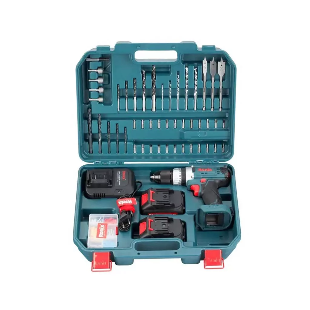 کیت دریل شارژی چکشی 20 ولت دو باتری مدل RS-8619 رونیکس