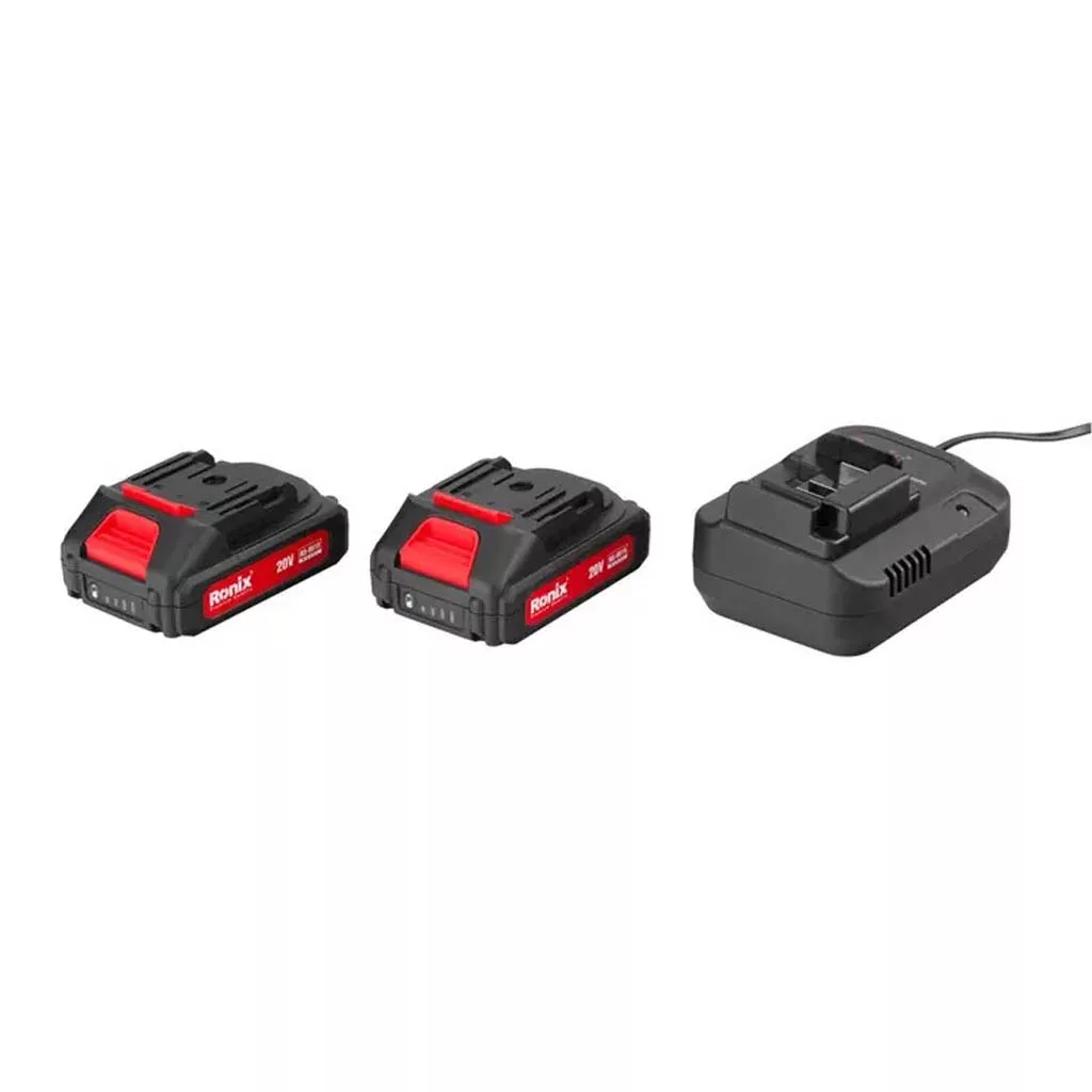 کیت دریل شارژی چکشی 20 ولت دو باتری مدل RS-8619 رونیکس